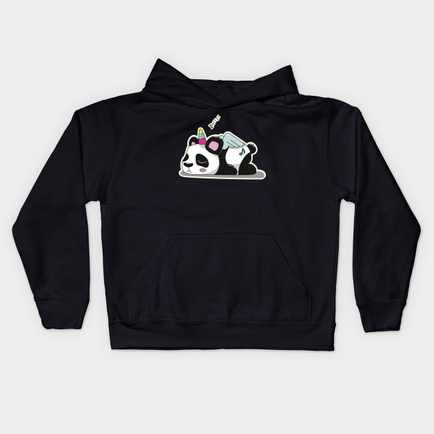 Sleeping Pandacorn Kids Hoodie by Ciwa